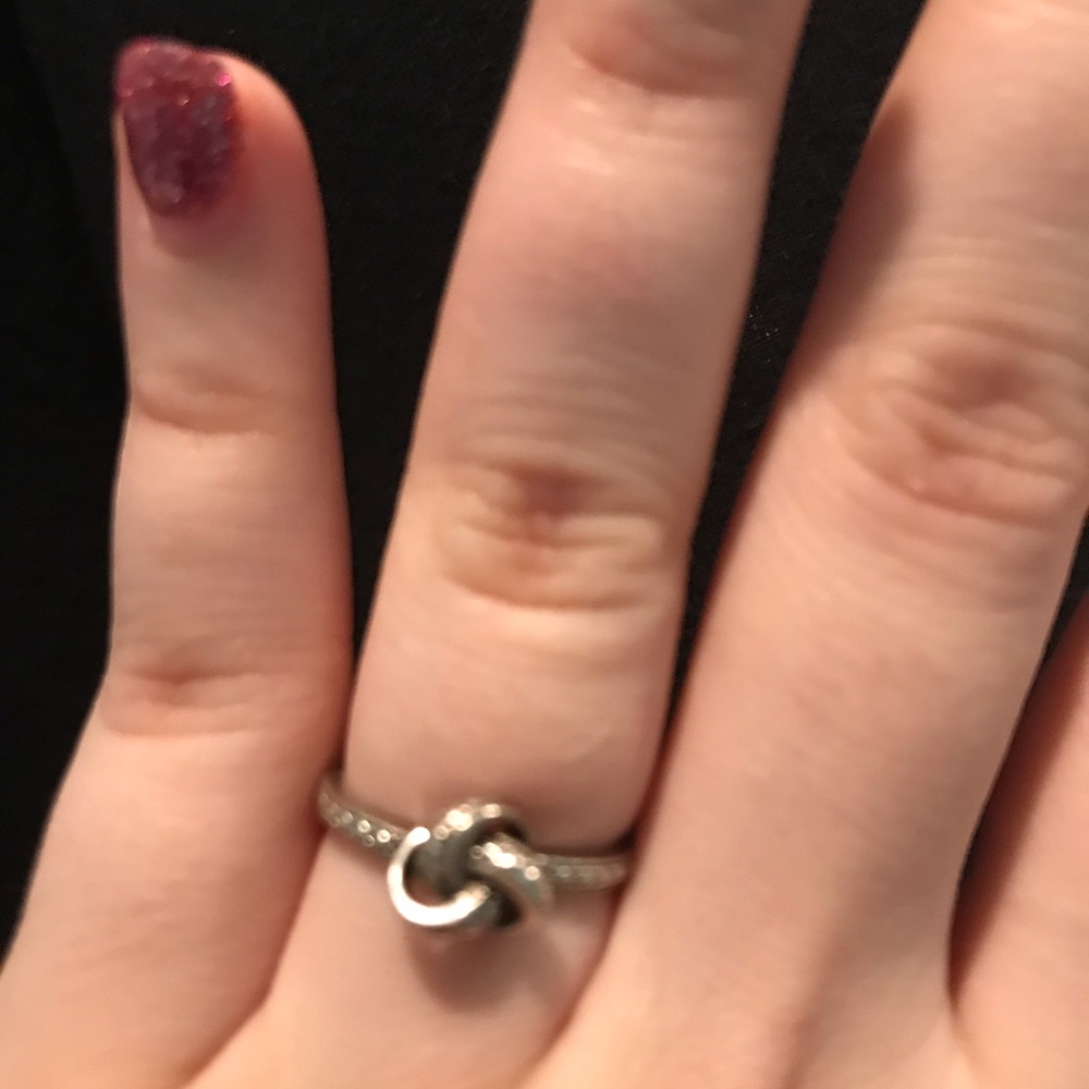 Knot Ring Sterling Silver with Dot Design - Picture 5 of 6